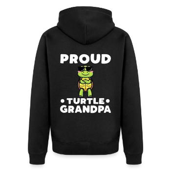 Fier grand-père tortue amoureux de la tortue - Veste à capuche bio Premium Unisexe - noir - Dos - Nico (187cm)