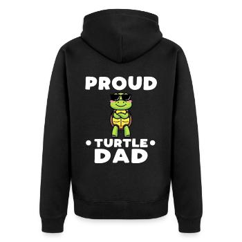 Proud turtle daddy - Unisex Premium Organic Zip Hoodie - black - Back - Nico (187cm)