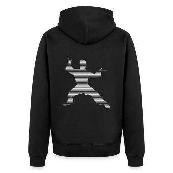 Kampfsport - Unisex Premium Bio Zip Hoodie - Schwarz - Hinten - Nico (187cm)