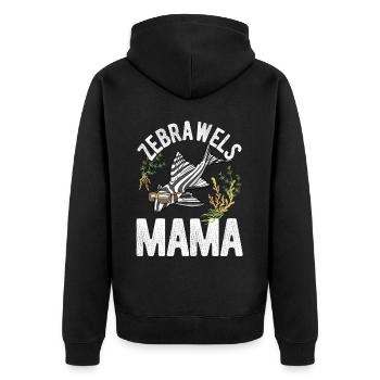 Zebrawels Mama Hypancistrus Fisch Fischhalter - Unisex Premium Bio Zip Hoodie - Schwarz - Hinten - Nico (187cm)