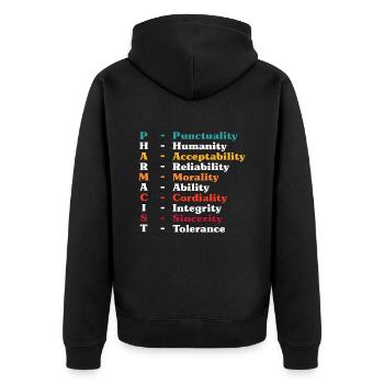 Pharmacist Punctuality Prescription Pharmacy Tech - Unisex Premium Organic Zip Hoodie - black - Back - Nico (187cm)