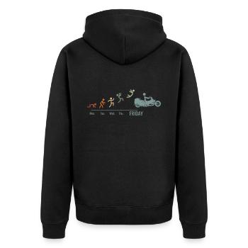 Trike Trike Rider Motor Trike Vintage Trike Bike - Unisex Premium Organic Zip Hoodie - black - Back - Nico (187cm)