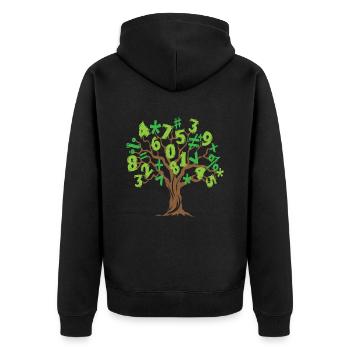Math tree Math tree Mathematics - Unisex Premium Organic Zip Hoodie - black - Back - Nico (187cm)