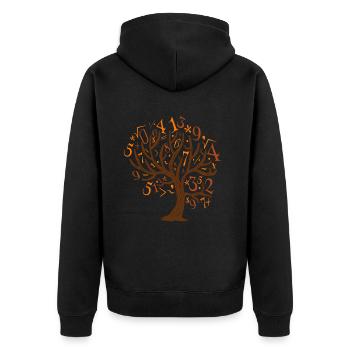 Math tree Math tree Mathematics - Unisex Premium Organic Zip Hoodie - black - Back - Nico (187cm)