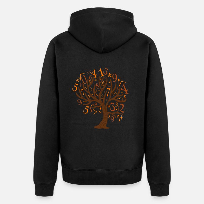 Mathebaum Mathe Baum Mathematik - Unisex Premium Bio Zip Hoodie - Schwarz