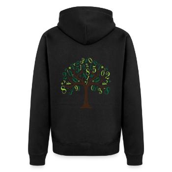Math tree Math tree Mathematics - Unisex Premium Organic Zip Hoodie - black - Back - Nico (187cm)