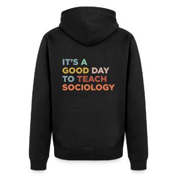 Enseignants de sociologie - Veste à capuche bio Premium Unisexe - noir - Dos - Nico (187cm)