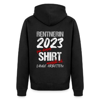 Ruhestand Rente Pension Renteneintritt Abschied - Unisex Premium Bio Zip Hoodie - Schwarz - Hinten - Nico (187cm)