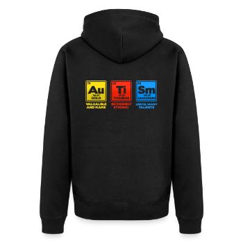 Autismus - Unisex Premium Bio Zip Hoodie - Schwarz - Hinten - Nico (187cm)