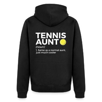Tennis Geschenk - Unisex Premium Bio Zip Hoodie - Schwarz - Hinten - Nico (187cm)