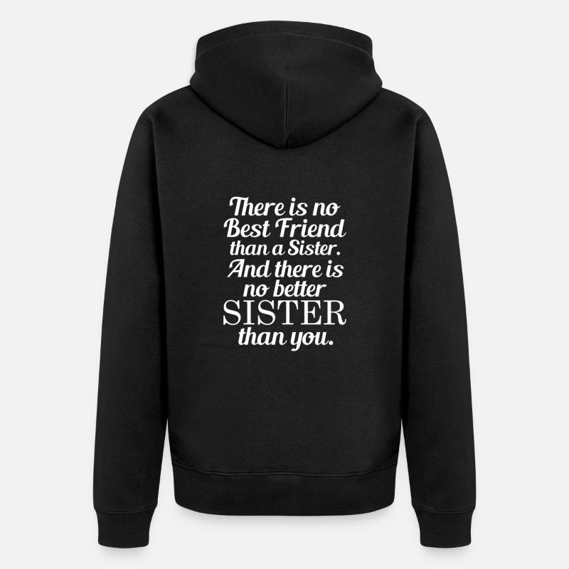 Schwester - Unisex Premium Bio Zip Hoodie - Schwarz