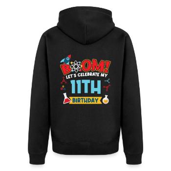 Boum Célébrons mon 11e anniversaire - Veste à capuche bio Premium Unisexe - noir - Dos - Nico (187cm)
