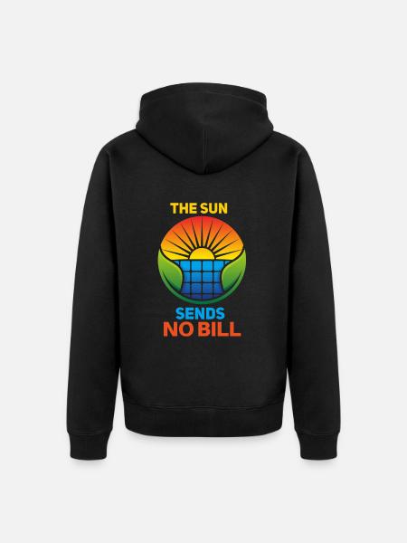Cooles Solarenergie Solarstrom Motiv - Unisex Premium Bio Zip Hoodie - Schwarz