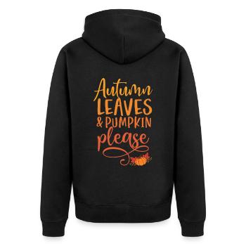 Cute Thanksgiving Outfit Autumn & Fall Lovers - Unisex Premium Organic Zip Hoodie - black - Back - Nico (187cm)