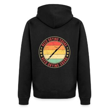 Fagott Bassoonist Reed Drying Squad - Unisex Premium Bio Zip Hoodie - Schwarz - Hinten - Nico (187cm)