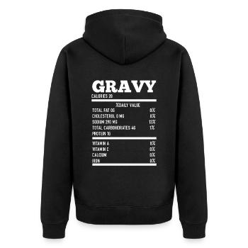 Soße Nährwertangaben Türkei Thanksgiving Geschenke - Unisex Premium Bio Zip Hoodie - Schwarz - Hinten - Nico (187cm)