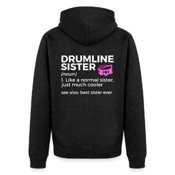 Drumline Trommeln Geschenk - Unisex Premium Bio Zip Hoodie - Schwarz - Hinten - Nico (187cm)