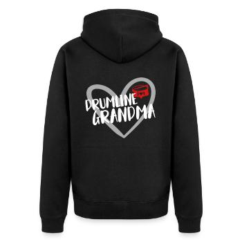 Drumline Trommeln Geschenk - Unisex Premium Bio Zip Hoodie - Schwarz - Hinten - Nico (187cm)