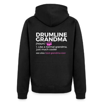 Drumline Trommeln Geschenk - Unisex Premium Bio Zip Hoodie - Schwarz - Hinten - Nico (187cm)