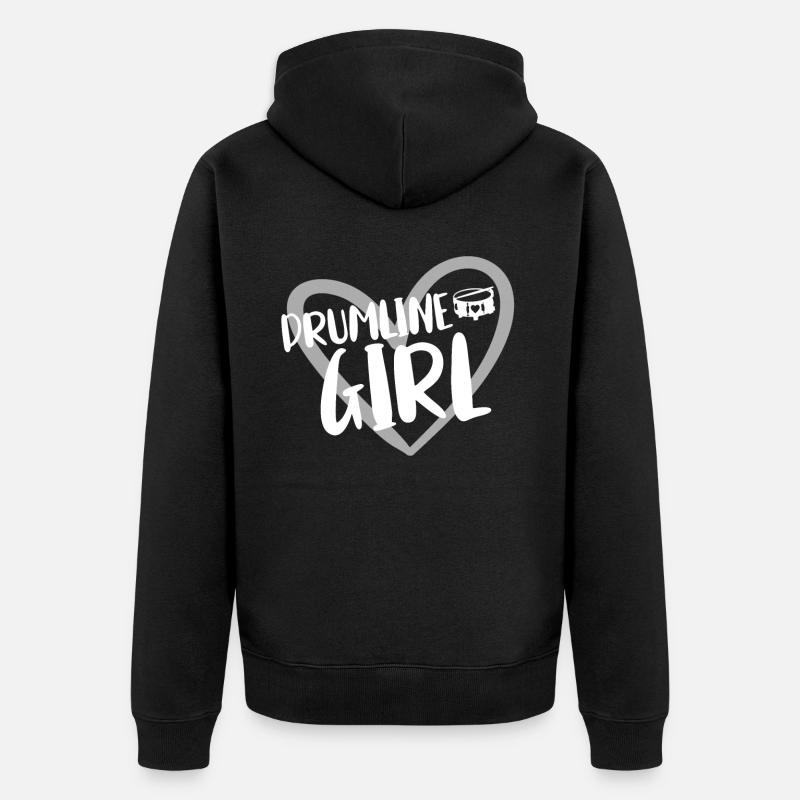 Drumline Trommeln Geschenk - Unisex Premium Bio Zip Hoodie - Schwarz