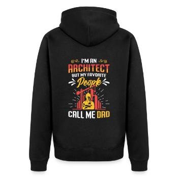 Ich Bin Ein Architekt - Unisex Premium Bio Zip Hoodie - Schwarz - Hinten - Nico (187cm)