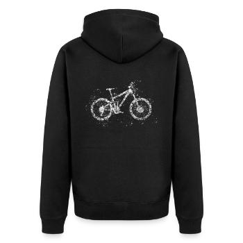 MTB cyclists raindrops mountain bike - Unisex Premium Organic Zip Hoodie - black - Back - Nico (187cm)
