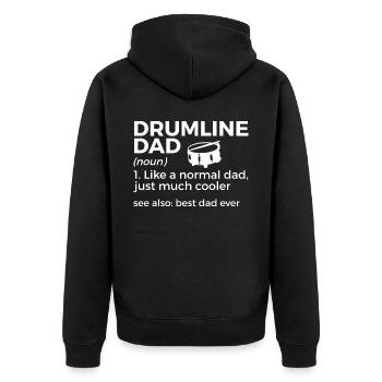 Drumline Trommeln Geschenk - Unisex Premium Bio Zip Hoodie - Schwarz - Hinten - Nico (187cm)
