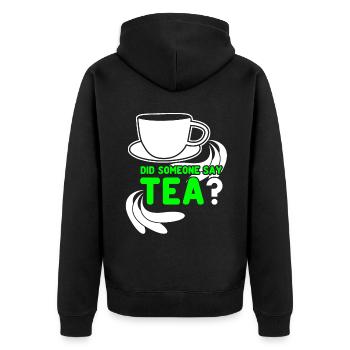 Tea Drinker Tea Cup Tea Bags Teacup - Unisex Premium Organic Zip Hoodie - black - Back - Nico (187cm)