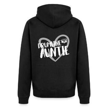 Drumline Trommeln Geschenk - Unisex Premium Bio Zip Hoodie - Schwarz - Hinten - Nico (187cm)