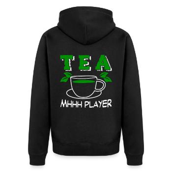 Tea Drinker Tea Cup Team Player Teacup - Unisex Premium Organic Zip Hoodie - black - Back - Nico (187cm)