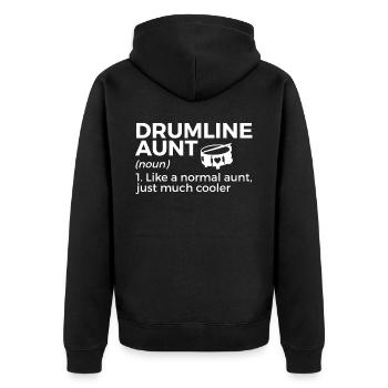 Drumline Trommeln Geschenk - Unisex Premium Bio Zip Hoodie - Schwarz - Hinten - Nico (187cm)