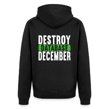 Programmer Computer Scientist - Unisex Premium Organic Zip Hoodie - black - Back - Nico (187cm)