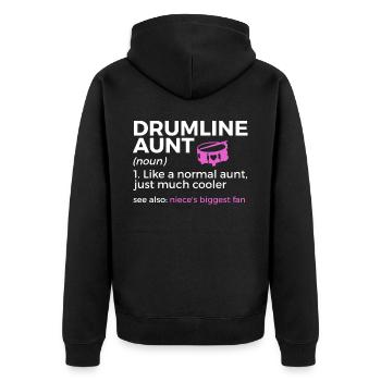 Drumline Trommeln Geschenk - Unisex Premium Bio Zip Hoodie - Schwarz - Hinten - Nico (187cm)