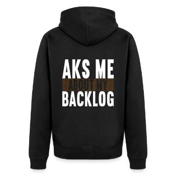 Programmierer Informatiker - Unisex Premium Bio Zip Hoodie - Schwarz - Hinten - Nico (187cm)