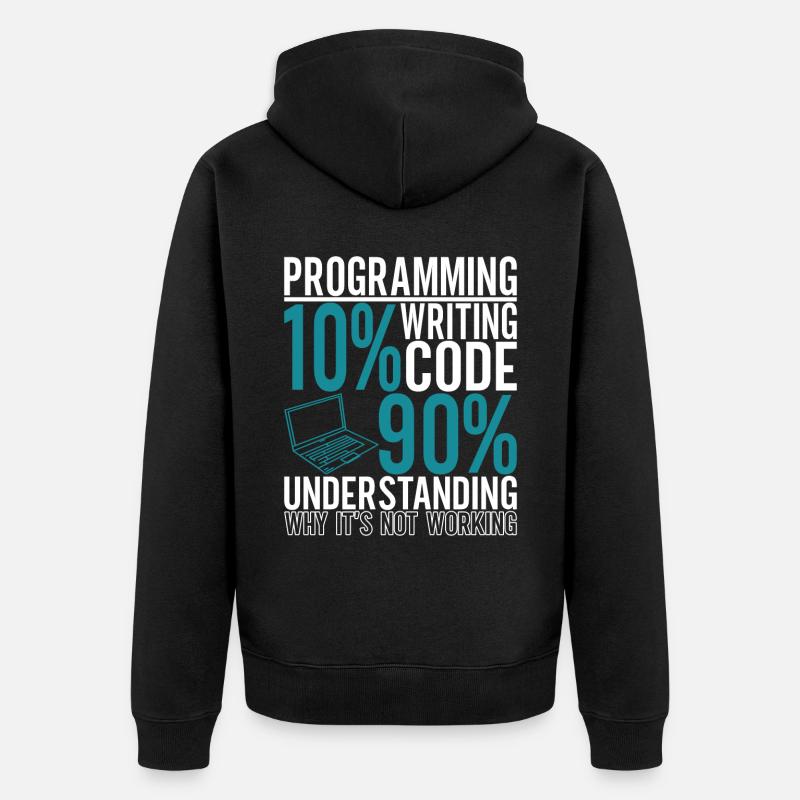 Programmierer Informatiker - Unisex Premium Bio Zip Hoodie - Schwarz