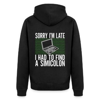 Programmer Computer Scientist - Unisex Premium Organic Zip Hoodie - black - Back - Nico (187cm)