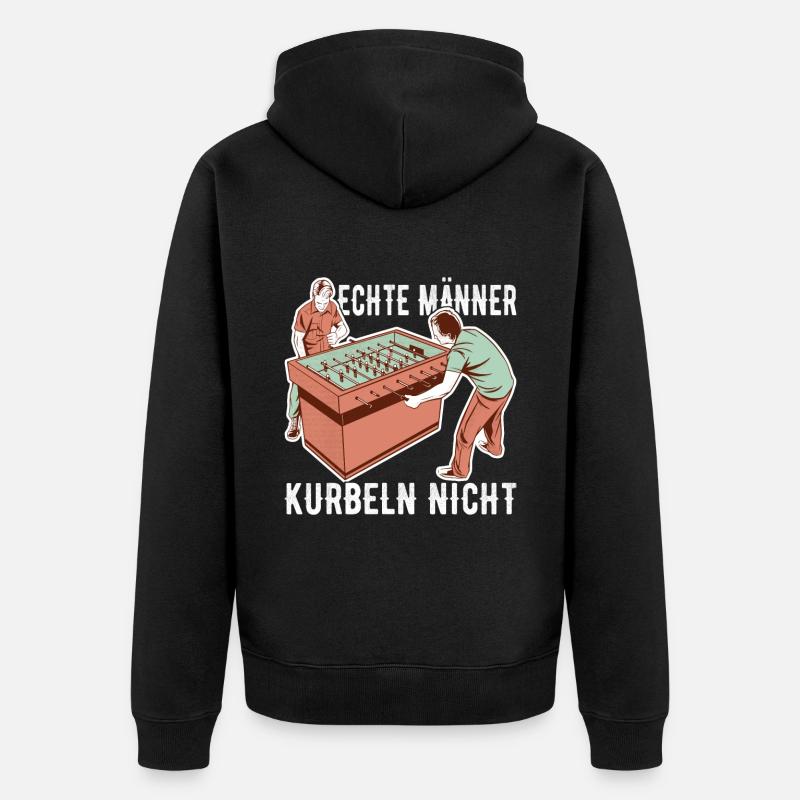 Tischfussball Tischkicker - Unisex Premium Bio Zip Hoodie - Schwarz