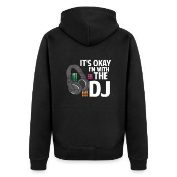 It ́s okay im with the DJ Music lovers - Unisex Premium Organic Zip Hoodie - black - Back - Nico (187cm)