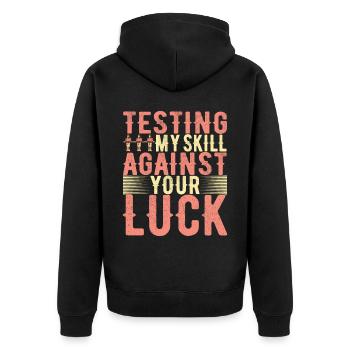 Tischfussball Tischkicker - Unisex Premium Bio Zip Hoodie - Schwarz - Hinten - Nico (187cm)