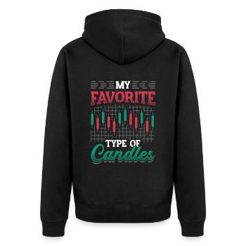 Stock Market Stock TraderMy preferred candlestick type, stock market - Unisex Premium Organic Zip Hoodie - black - Back - Nico (187cm)