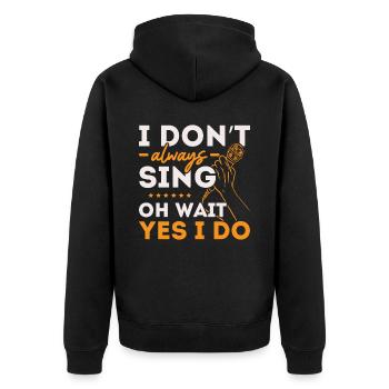 Je ne chante pas toujours Oh attends oui je fais de la musique musicale - Veste à capuche bio Premium Unisexe - noir - Dos - Nico (187cm)