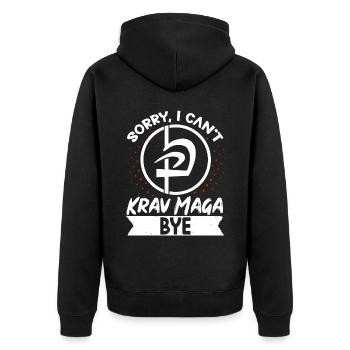 Krav Maga Apparel Israeli Self - Unisex Premium Organic Zip Hoodie - black - Back - Nico (187cm)