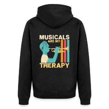Les comédies musicales sont ma thérapie Musicien Amateur de musique - Veste à capuche bio Premium Unisexe - noir - Dos - Nico (187cm)