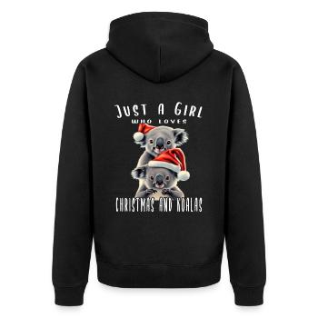 Juste une fille qui aime Noël et les koalas - Veste à capuche bio Premium Unisexe - noir - Dos - Nico (187cm)