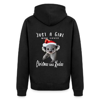 Juste une fille qui aime Noël et les koalas - Veste à capuche bio Premium Unisexe - noir - Dos - Nico (187cm)
