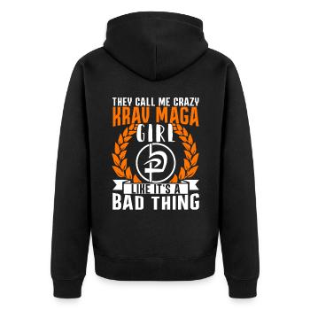 Krav Maga Apparel Israélien Self - Veste à capuche bio Premium Unisexe - noir - Dos - Nico (187cm)
