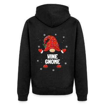 Christmas Dwarf Wine Gnom Christmas Families - Unisex Premium Organic Zip Hoodie - black - Back - Nico (187cm)