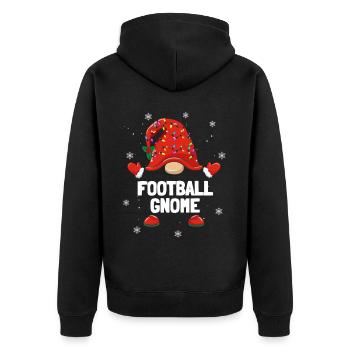 Weihnachtszwerg Football Gnom Weihnachten Familien - Unisex Premium Bio Zip Hoodie - Schwarz - Hinten - Nico (187cm)