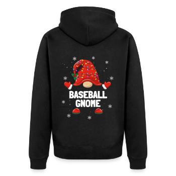 Weihnachtszwerg Baseball Gnom Weihnachten Familien - Unisex Premium Bio Zip Hoodie - Schwarz - Hinten - Nico (187cm)