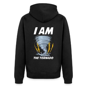 I Am The Tornado Meteorology Gift - Unisex Premium Organic Zip Hoodie - black - Back - Nico (187cm)